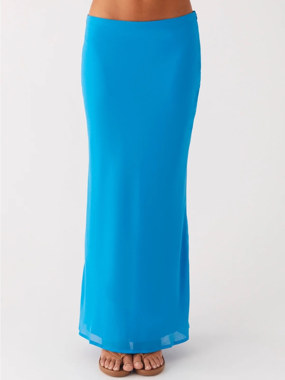 Y2K Blue Maxi Skirt - Women's Sleek Long Skirt